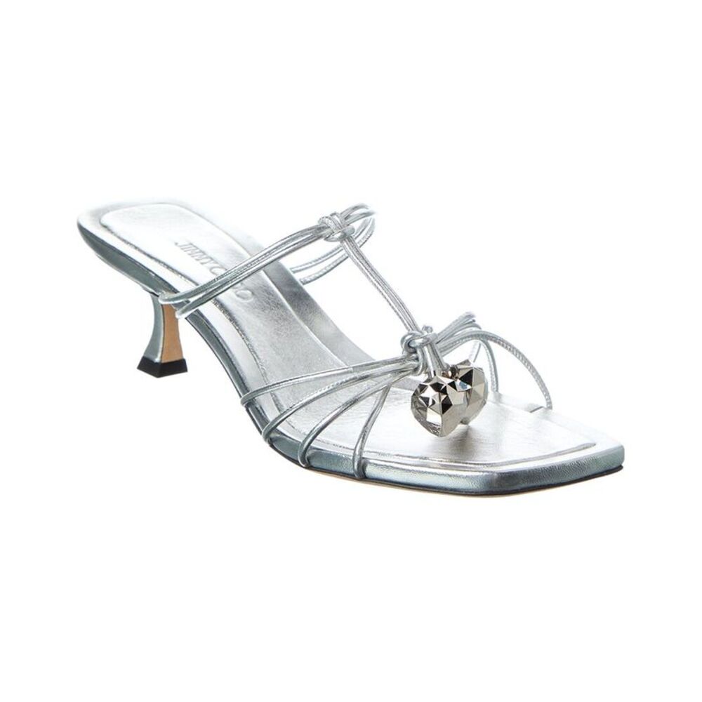 Jimmy Choo Jemma 50 Leather Mule, Silver